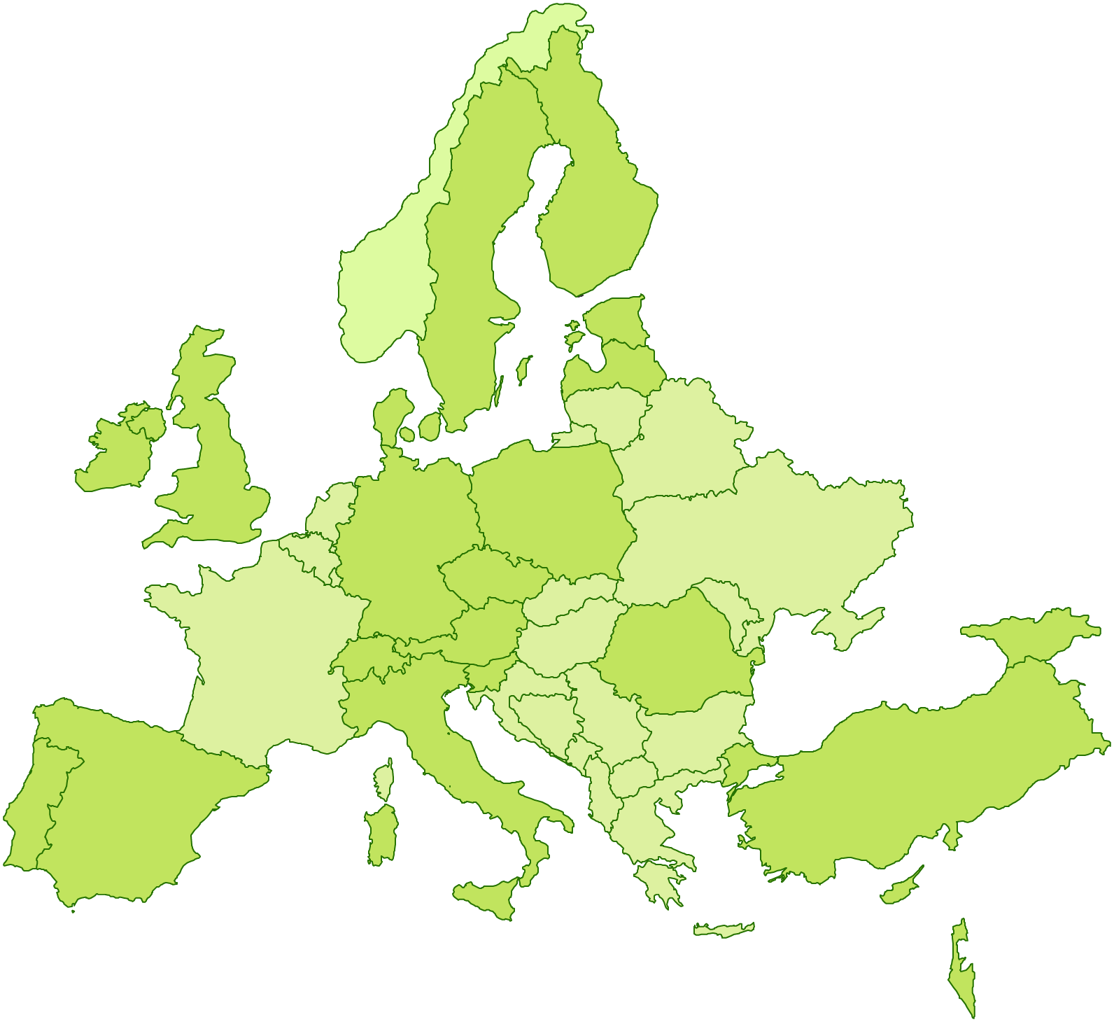 Mapa zemí projektu PROFILES
